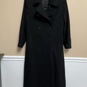 Isaac Mizrahi Classic Double Breasted Black Women's Wool Coat Size 8 Peacoat